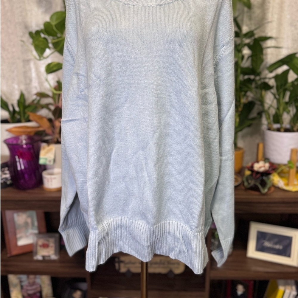 Women's Crewneck Pullover Sweater - A New Day™ Light Blue 2X